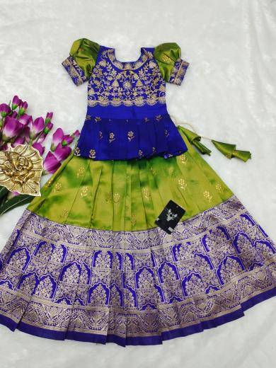 kids lehenga choli silk Indian children wear market